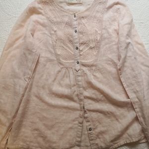 zara pink plaid button shirt